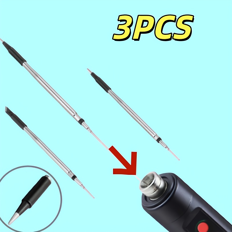 Tools For Electronic Workshop - رؤوس لحام معدنية 3 قطع، رؤوس