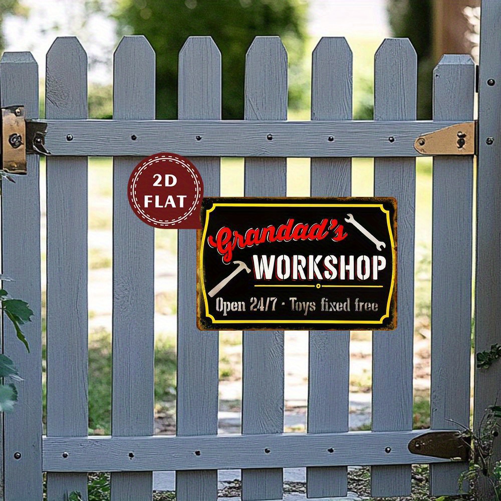 Workshop Tools Toy - لافتة جدارية معدنية عتيقة - ديكور