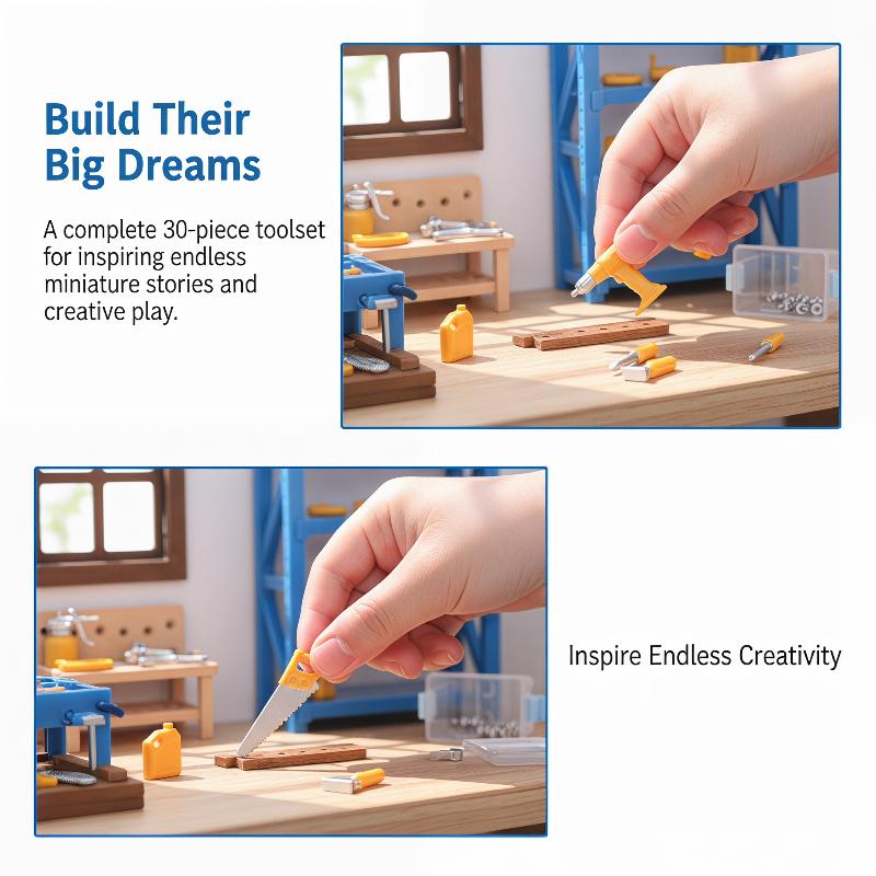 Workshop Tools Toy - مجموعة أدوات مصغرة لورشة عمل بيت