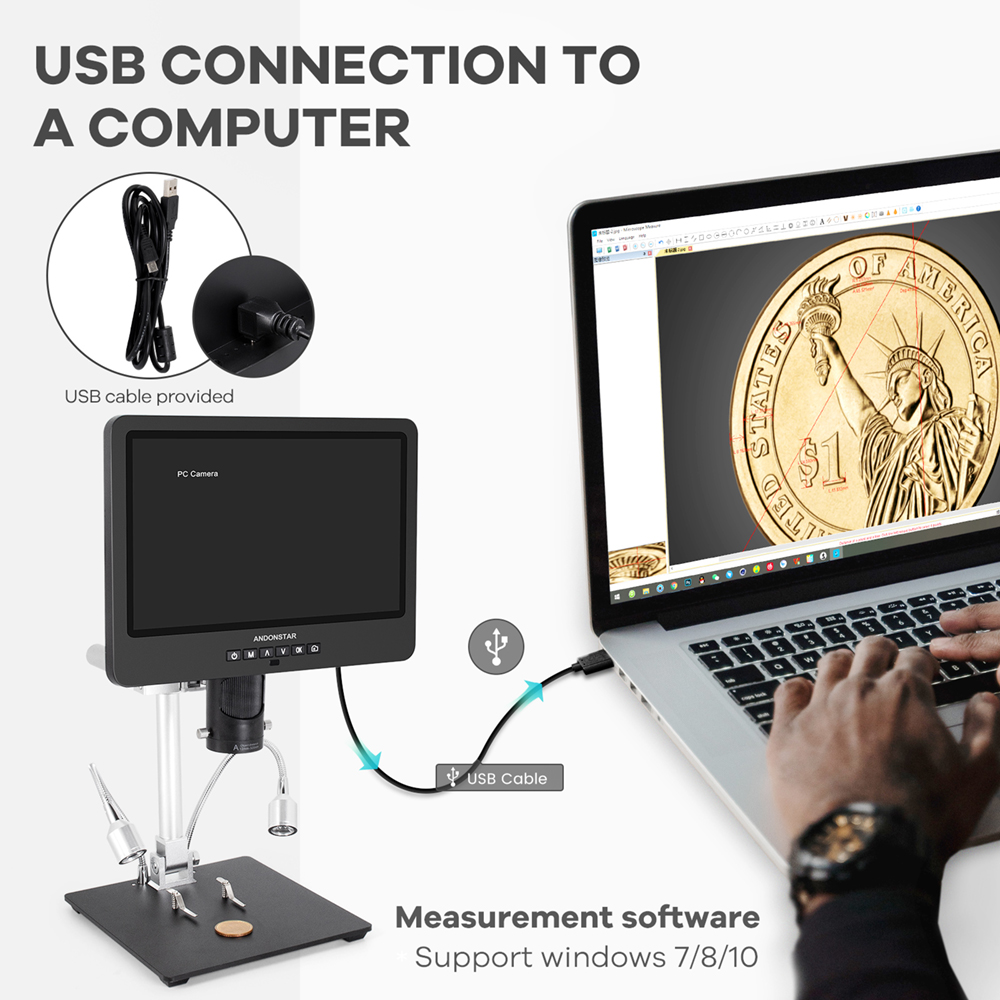 Andonstar ثلاثي العينيات HDMI  - مراجعة Tools For Electronic Workshop وسعره