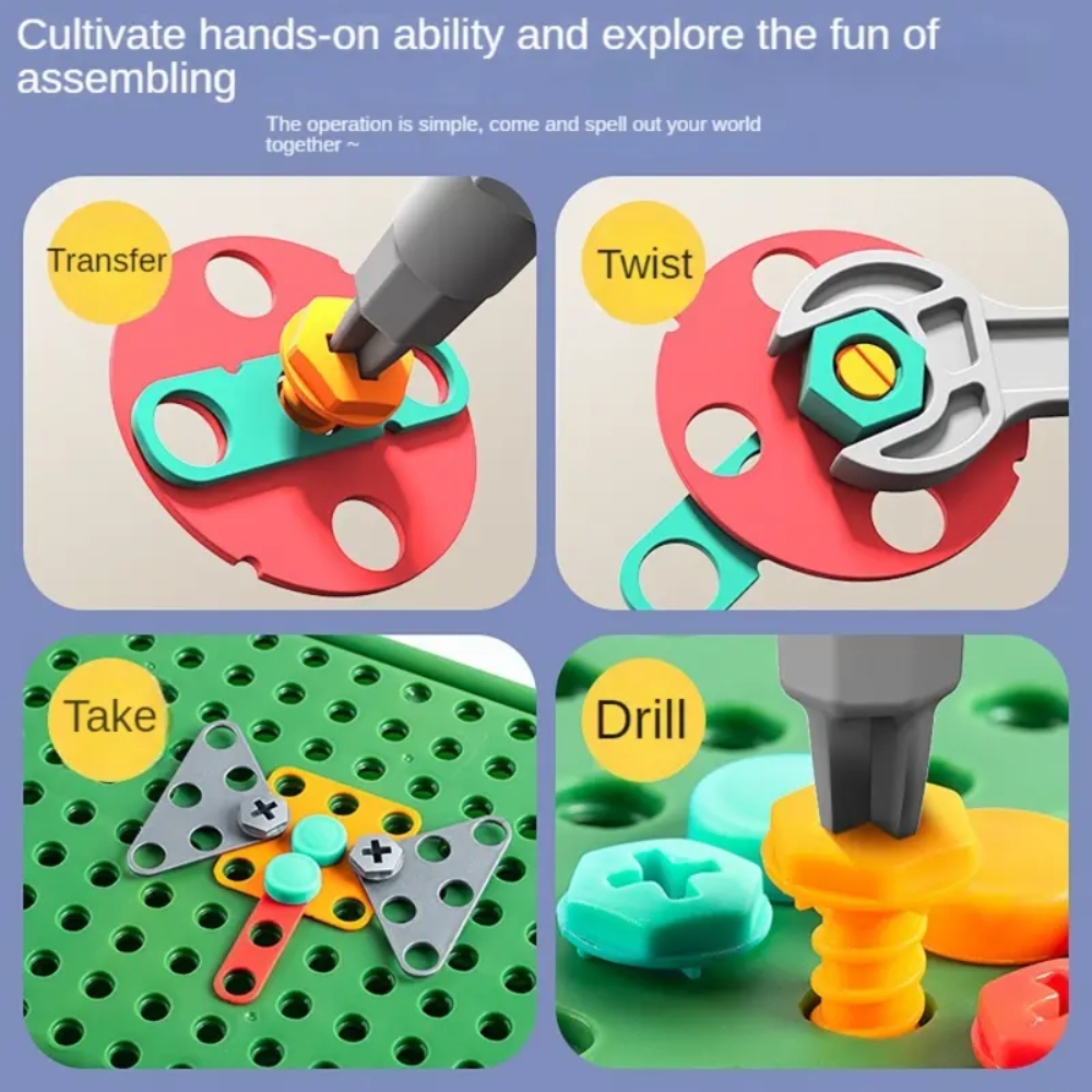 450 قطعة مجموعة مثقاب STEM للأ - مراجعة Workshop Tools Toy وسعره